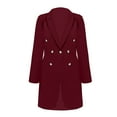 thumbnail image 6 of Baberdicy Lady Jacket Women's Solid Color V Neck Long Sleeve Double Breasted Business Suit Medium Length Suitable for Daily Commute Wear Suit Casual Lohas Time Coat Womens Blazer Red, 6 of 6