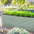 thumbnail image 6 of Vego Garden 9.5ft X 2.5ft X 32" 10 in 1 Extra Tall Modular Oval Metal Raised Garden Bed for Vegetables, Flowers Olive Green, 6 of 12