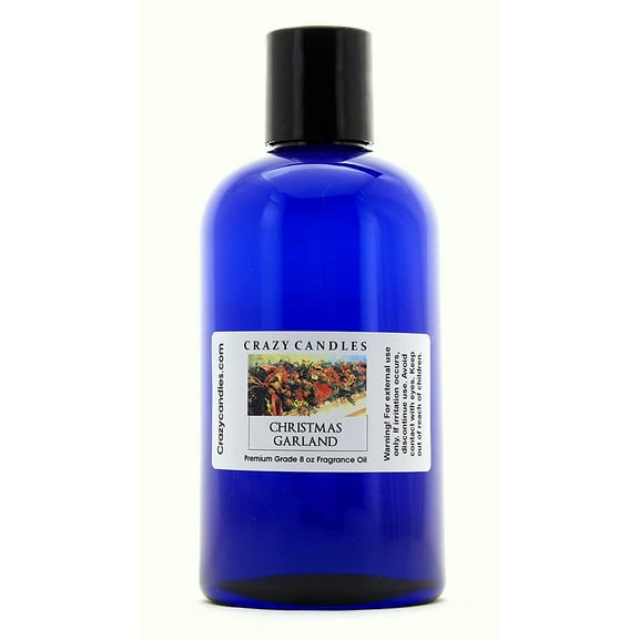 Crazy Candles 8oz Christmas Garland 8 Fl Oz Bottle (237ml) Premium Grade Scented Fragrance Oil Made in USA