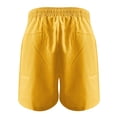 thumbnail image 4 of QLEICOM Womens Athletic Shorts, Plus Size Shorts, Loose Wide Leg Pants High Waist Straight Pants Casual Cotton Linen Shorts Yoga Shorts, Running Shorts, Comfy Beach Shorts, Cycling Shorts Yellow XXXXL, 4 of 4