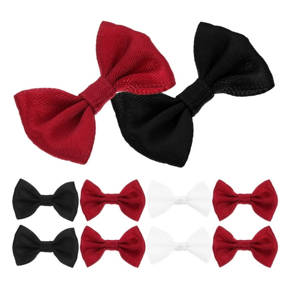 HONMEET 120Pcs Mini Bow Ties for Crafts Polyester Christmas Tree and Wedding Decor