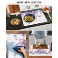 thumbnail image 5 of Large Induction Cooktop Protector Mat Purple Flower Stove Top Covers for Electric Stove, Spring Watercolor Floral Plant Decorative Stove Burner Cover Mats, Glass Top Stove Cover, 5 of 7
