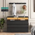 thumbnail image 2 of Living Room Sideboard Storage Cabinet,Drawer Cabinet,Black Mdf Furniture Primary Living Space Cabinets, 2 of 18