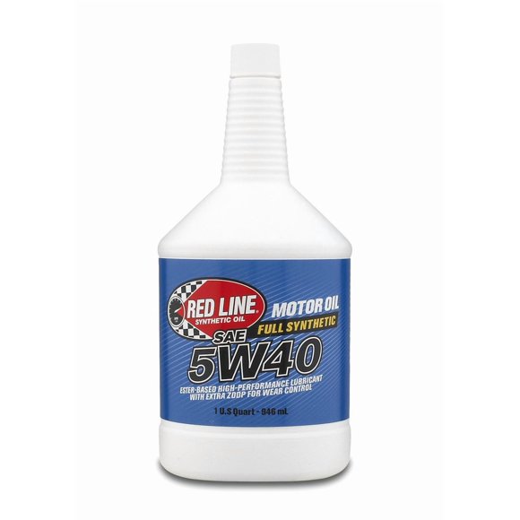 Red Line Oil Synthetic SAE 5W-40 Quart | Turbocharged Performance Formula | Fully Synthetic Ester for Cars, Trucks, Marine | Extended Drain Intervals | Improved Efficiency & Power