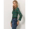 thumbnail image 3 of INSPIRE CHIC Blazer Court à Carreaux Extensible à Revers Cranté pour Femmes Vert m, 3 of 4