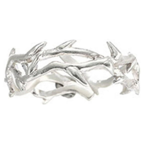 ROCKROK Adjustable Hollow Thorns Ring for Women Men Delicate Vine Branch Lucky Ring
