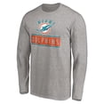 thumbnail image 2 of Men's Heather Gray Miami Dolphins Team Arch Knockout Long Sleeve T-Shirt, 2 of 3