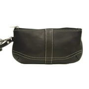 Piel Leather Large Ladies Wristlet, Black, One Size