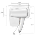 thumbnail image 3 of SNNROO 1600W Wall Mounted Hair Dryer Blow Dryer with Rack for Bathroom Hotel, 3 of 9