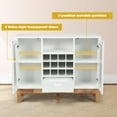 thumbnail image 5 of Giantex  White Sideboard Buffet Storage Cabinet, Wood Accent Console Table w/Removable Wine Rack, Glass Doors, 5 of 6