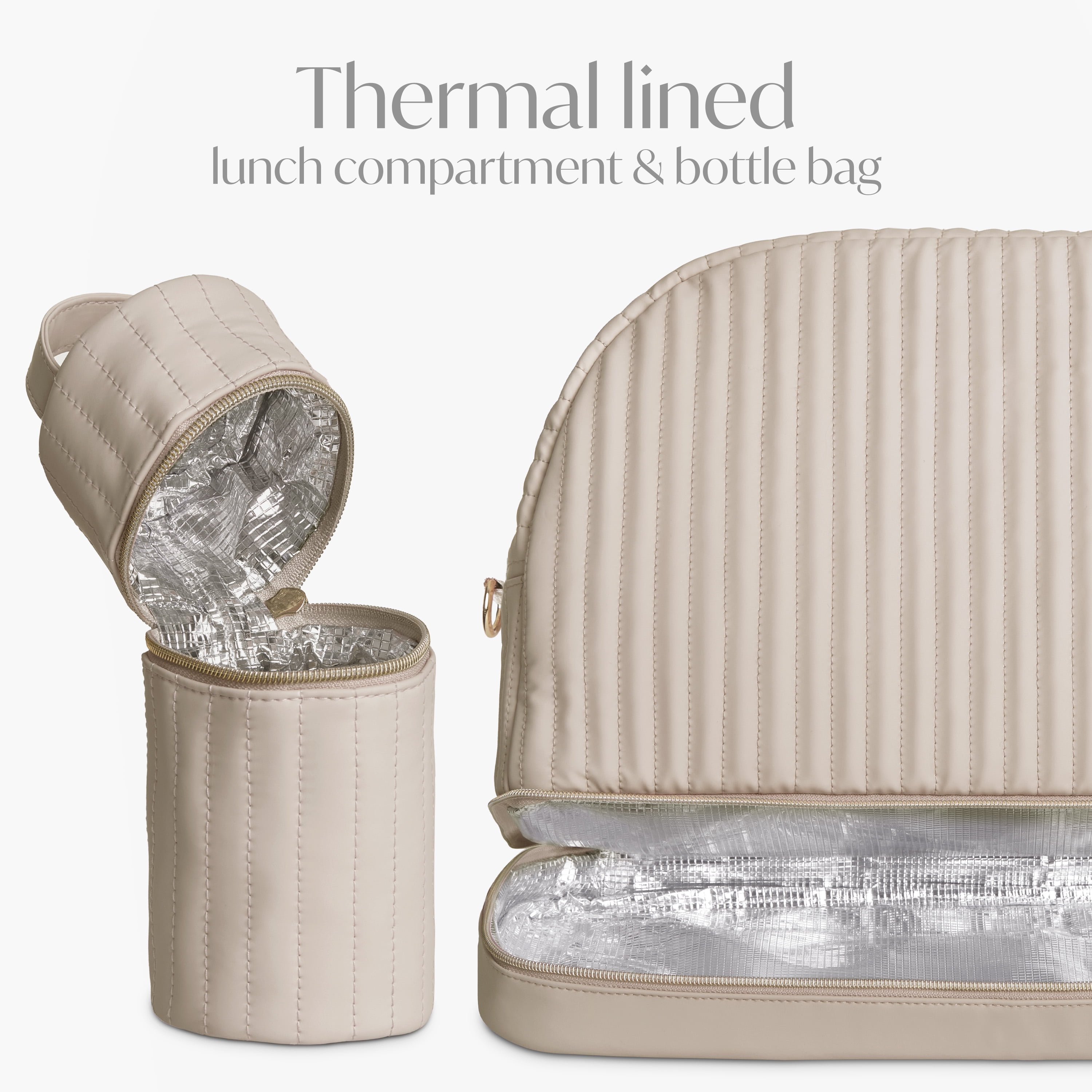Hannah & Sophia Weekender 5pc Diaper Bag Set, Oat Milk