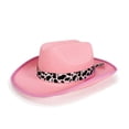thumbnail image 4 of Quealent Kids' Cow Western Cowboy Cowgirl Hat Wide Brim Felt Vintage Fedora Strap Outdoor Sun Hat (Pink, 3-15 Years), 4 of 8