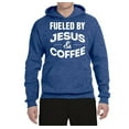 thumbnail image 2 of Fueled by Jesus and Coffee Funny Christian | Mens Inspirational/Christian Hooded Sweatshirt Graphic Hoodie, Vintage Heather Blue, Large, 2 of 3