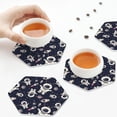 thumbnail image 7 of Pofeuu Cartoon Spaceship Print Leather Coasters Set of 6, Round Cups Mugs Mat Pad for Home Kitchen Heat Resistant Drink Coasters,Hexagon, 7 of 7