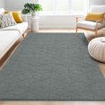 thumbnail image 1 of SHACOS Soft Fluffy Geometric Area Rug for Living Room Bedroom, 6x9 Indoor Floor Carpet for Kids Room, Non Slip Machine Washable Modern Rugs for Nursery Rooms Kids Room Dining Room, Grey, 1 of 8