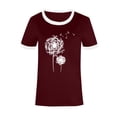 thumbnail image 4 of Puntoco Mujeres Moda Casual Impresión Cuello Redondo Suelta Manga Corta Camiseta top Blusa Pullover Puntoco Puntoco-501, 4 of 4
