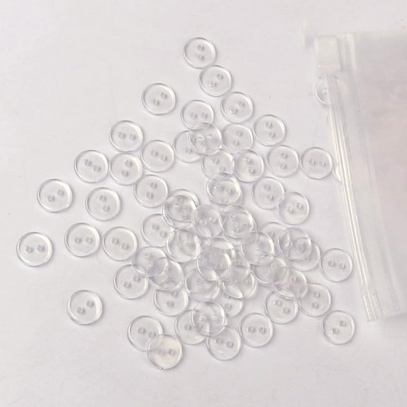 500 Clear Resin Buttons - 2 Hole Transparent Round Craft Buttons for Sewing, Handmake, 10mm