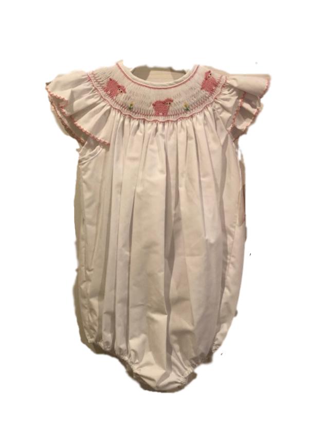 baby girl smocked easter bubble