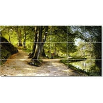 Ceramic Tile Mural-Peder Mork Monsted Landscapes Painting 398. 25.5" w x 12.75" h using (18) 4.25 x 4.25 ceramic tiles
