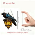 thumbnail image 6 of Lunxisen 1 Pcs Raven Gothic on Lantern Suncatcher, Ornament Faux Stained Glass Crow on Lamp, Decor for Dark Academia Home(20cm), 6 of 8