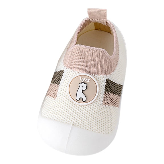 Futezty Baby Shoes Trainers Toddler Boys Girls Soft Sole Non Slip Cotton Canvas Mesh Breathable Lightweight Material Slip-on Sneakers Outdoor(Khaki,4.5 )