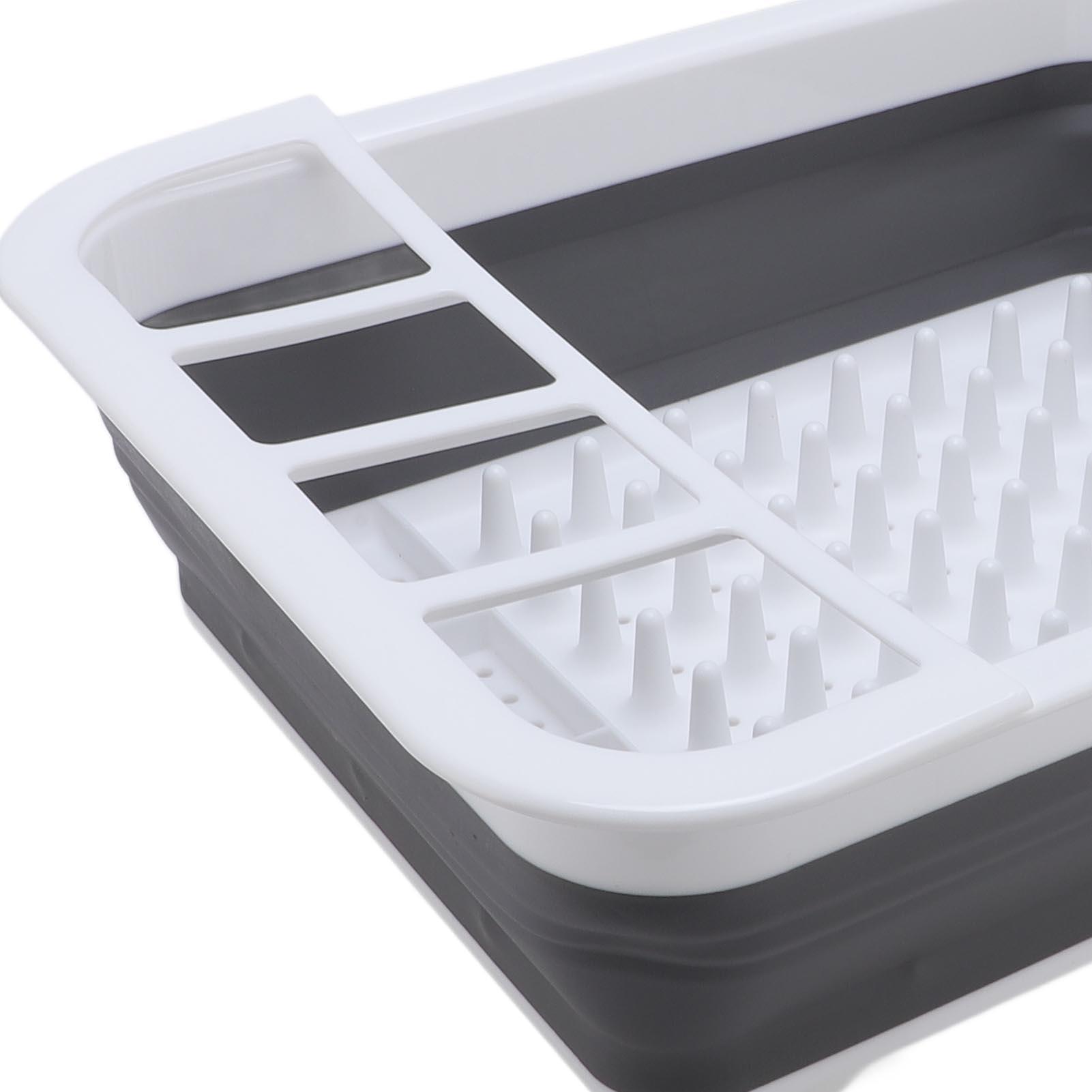 YAHHU Foldable Food‑Grade Dish Drying Rack – PP & TPR, Nonslip, Space‑Saving, Scratch‑Resistant
