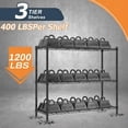 thumbnail image 5 of Storage Shelves, 3-Tier Heavy Duty Metal Storage Rack, 48" W x 18" D Adjustable Industrial Utility Shelves for Garage, Kitchen, Laundry Room Basement, Black, 5 of 6