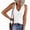 White, variant on Women's Fashion Solid Color V-Neck Sleeveless Button Front Knitted Tank Top for Casual and Layered Outfits,Pink,L