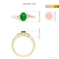 thumbnail image 4 of ANGARA Lab Grown Oval Emerald Bypass Ring with Trio Diamond Accents in 14K Yellow Gold for Women (Size-7x5mm) | May Birthstone, Birthday, Anniversary, Jewelry Gift for Women | Lab Grown Emerald Ring, 4 of 6