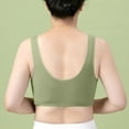 thumbnail image 3 of Cyglowse Bras for Women Comfortable Front Button Wireless Shaping Bra, Bras for Older Women Dark Green 40, 3 of 5