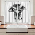 thumbnail image 2 of Ambesonne Goat Kitchen Curtains, Detailed Graphic of Animal, 55"x45", Dark Grey and White, 2 of 3