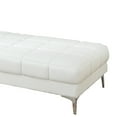 thumbnail image 3 of Benjaza Rectangular Transitional Modish Faux Leather Ottoman in White, 3 of 5