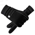 thumbnail image 1 of Guantes de piel de cerdo para hombre, para otoño e invierno, para exteriores, ciclismo, motocicleta, resistentes al viento, antideslizantes, con forro polar, gruesos, cálidos, para pantalla táctil, 1 of 2