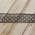 thumbnail image 2 of 1 1/2" Wired Sheer w/ White Flocked Polka Dots Black 25yds, 2 of 4