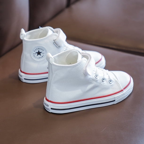 Zapatos de lona altos para niños, zapatos de mujer de color caramelo, zapatos de tela para niños, zapatillas deportivas de moda para primavera y otoño para niños