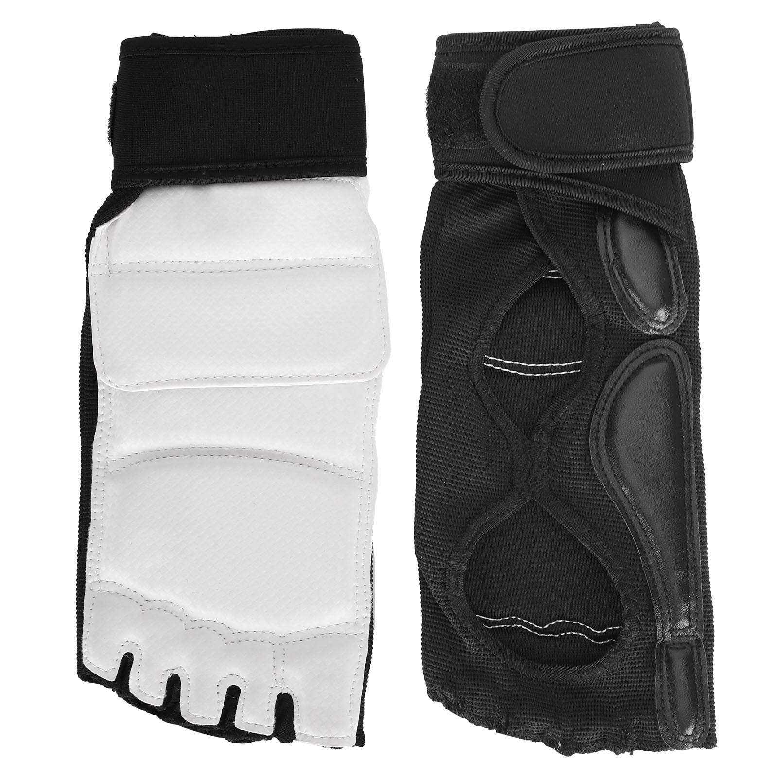 Lot 2 Protections Pieds Taekwondo CHICIRIS - Cheville Support Coussinets Adulte Enfant M Blanc Noir