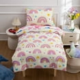 thumbnail image 2 of Btargot 4pc Toddler Bedding Set Purple Rainbow Cute Love Hearts Comforter Set for Baby Girls Colorful, 2 of 9