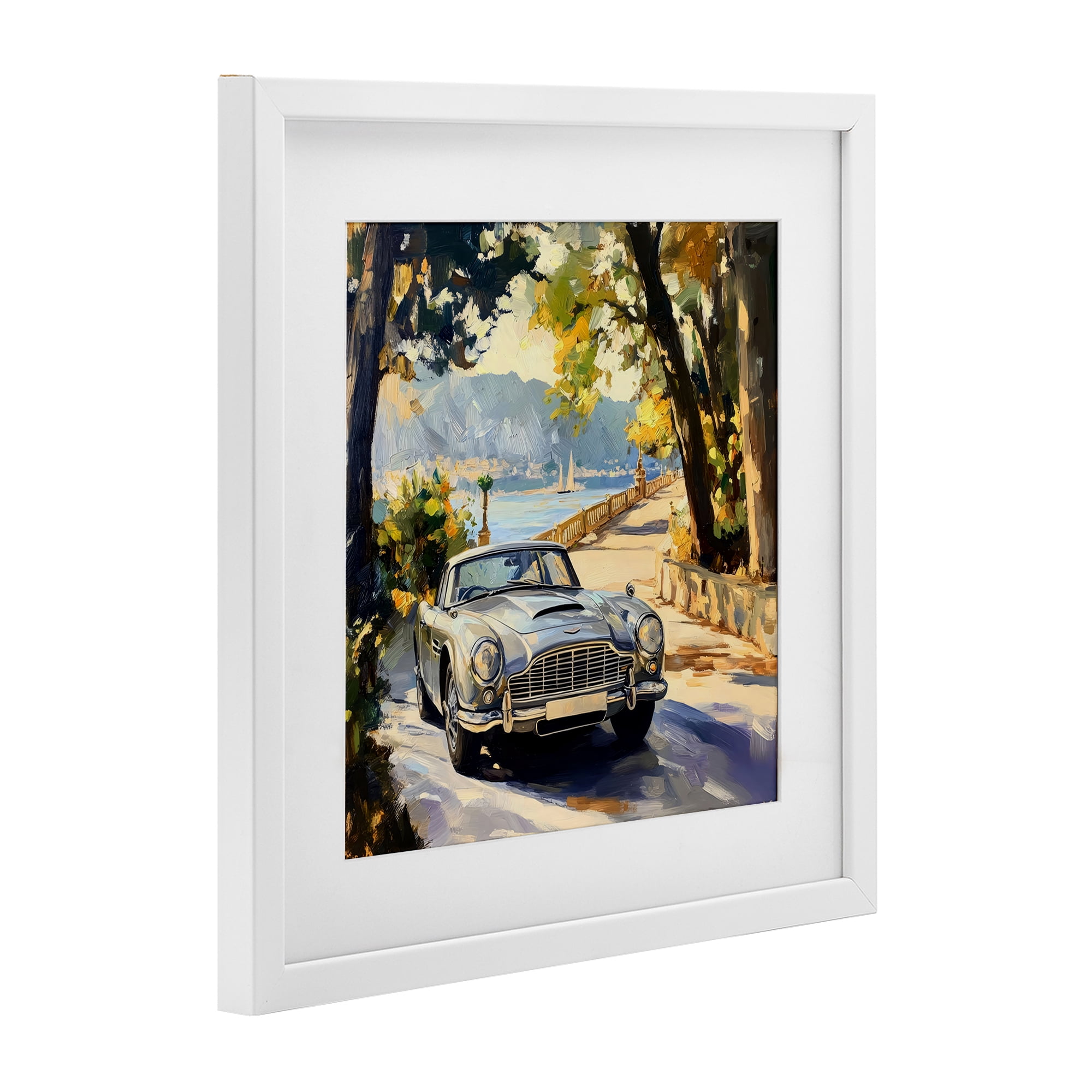 Stupell Industries Classic View of Seaside Drive White Framed Print Under Glass, design by Creative Studio
