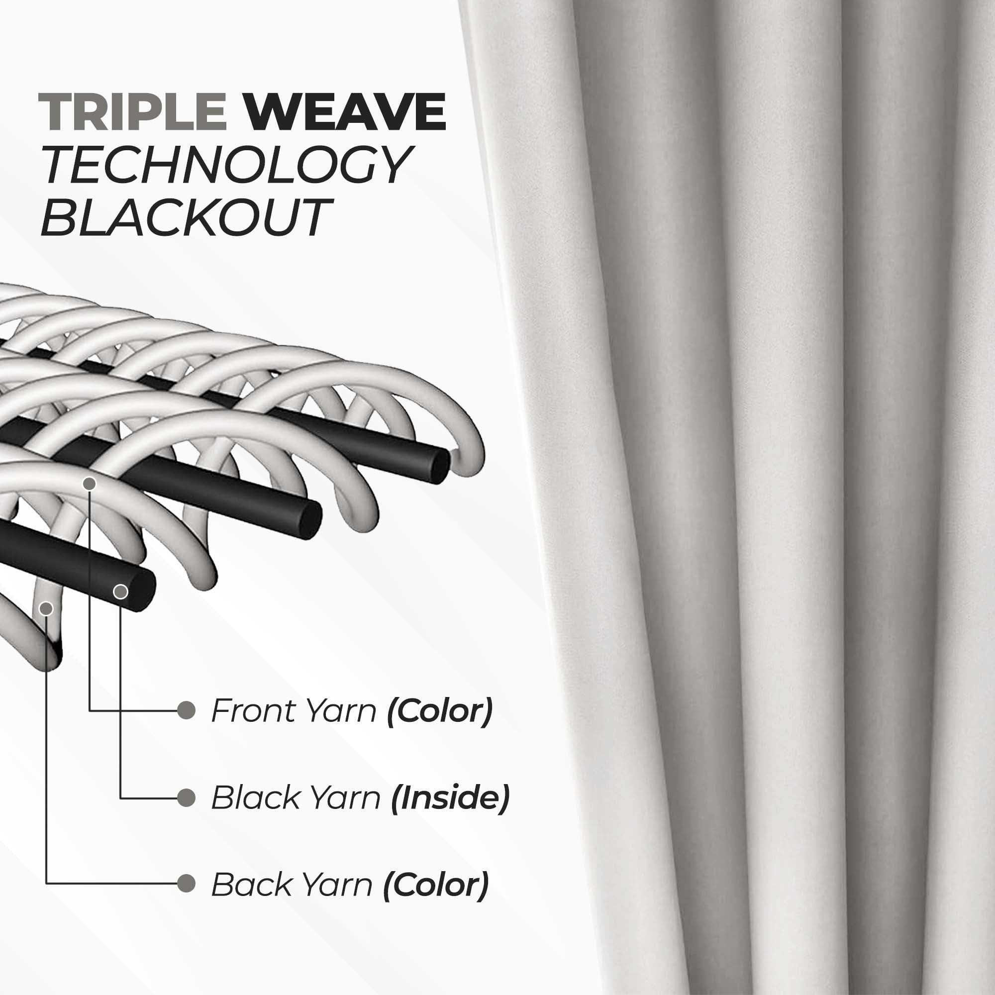 Superior Blackout Solid Light Filtering Back Tab Curtain Panel Set, 52" x 96", Chrome