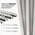 thumbnail image 6 of Superior Blackout Solid Light Filtering Back Tab Curtain Panel Set, 52"X 72", Chrome, 6 of 11