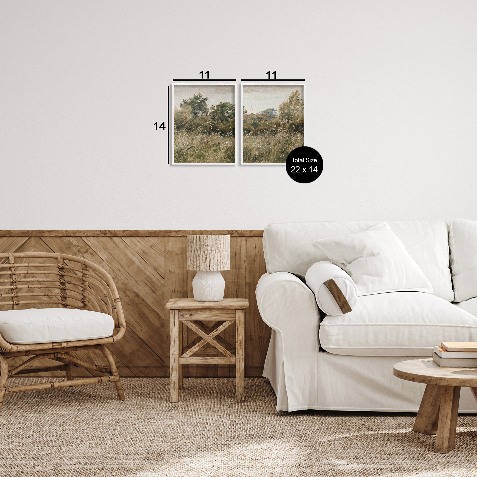 Rural Foliage Thicket 2 Piece White Framed Giclee Art Set, design by Lettered and Lined