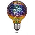 thumbnail image 1 of Bombilla decorativa 3D LED, AC85-220V 3D Fireworks Starlight Bombilla E27 4W Vintage Edison Bombilla Vacaciones Navidad Decoración Bar Vidrio Lámpara LED Blanco cálido (G80) Sincero Electrónica, 1 of 5