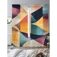 thumbnail image 3 of Abstract Color Block Sheer Curtains 96 Inches Long 2 Panels Colorful Curve Modern Light Filtering Semi Sheer Window Curtains Drapes for Bedroom Living Room 52"x96", 3 of 7
