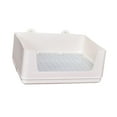 thumbnail image 4 of Caja de arena para mascotas, orinal, inodoro, orinal, antisalpicaduras, caja de inodoro de esquina, bandeja de arena para animales pequeños, para conejillos de indias y conejos blanco, 4 of 9
