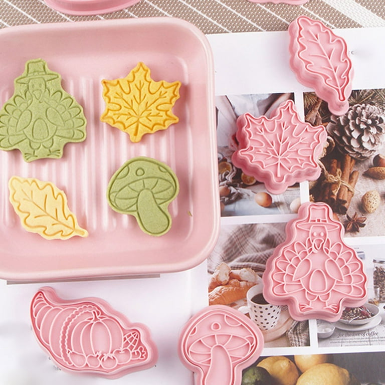 Pianpianzi Baking Molds Silicone Shapes Flowers Hand Sealer for Mylar Bags Souffle Pancake Molder Thanksgiving Cookie Cutter Set 8 Pcs Cookie Cutters for Making