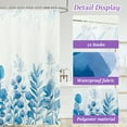 thumbnail image 3 of Cortina de Ducha Azul Dznils con Estampado Floral Moderno, Incluye Ganchos, 72" x 72", 3 of 10