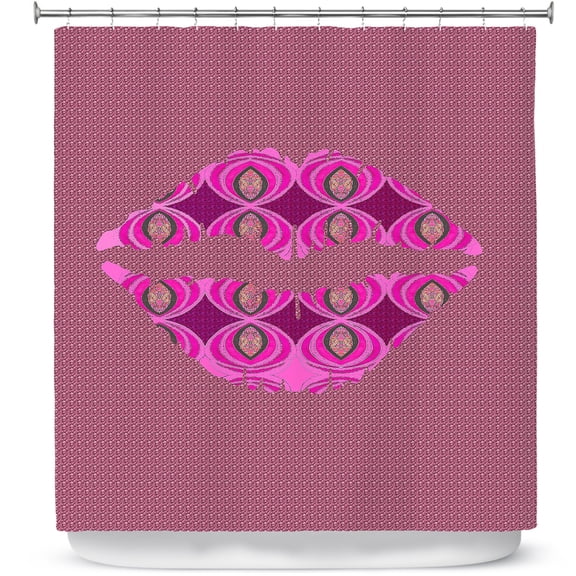 Shower Curtains 70" x 84" from DiaNoche Designs by Susie Kunzelman - Lips Pink