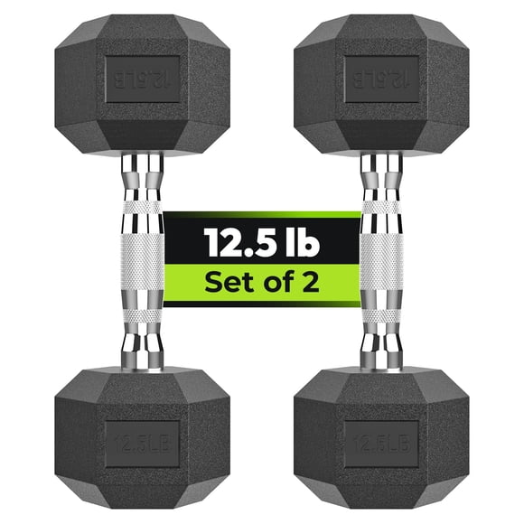 Mancuerna HANDBODE Handbode con funda hexagonal de goma de 12,5 libras para entrenamiento