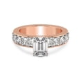 thumbnail image 3 of IGI Certified 4 Carat Emerald Shape Lab Grown Diamond Engagement Ring | 14K Rose Gold | Alfreda Half Eternity Diamond Ring | FG-VS1-VS2 Quality Friendly Diamonds, 3 of 6