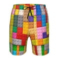 thumbnail image 3 of Fotbe Colorful Plastic Blocks Pattern Trajes de Baño Estampados para Hombre, Shorts de Verano de Secado Rápido, Ropa de Playa, Bañadores-Medium, 3 of 6